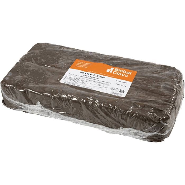 Klei met chamotte, donkerbruin, 10 kg/ 1 doos