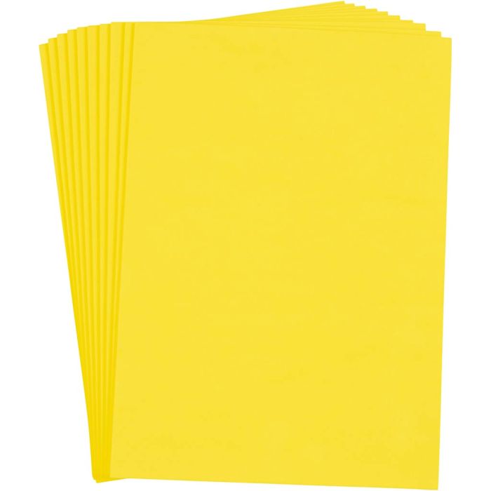 EVA-foam, A4, vel 210x297 mm, dikte 2 mm, geel, 10 vel/ 1 doos