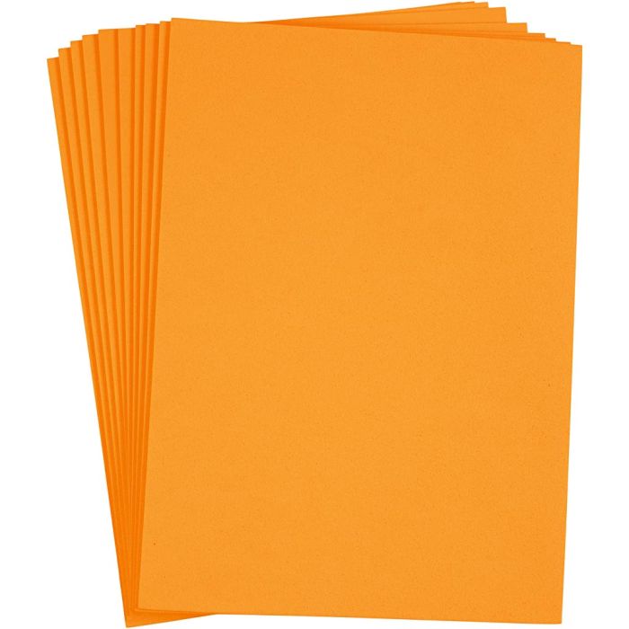 EVA-foam, A4, vel 210x297 mm, dikte 2 mm, oranje, 10 vel/ 1 doos