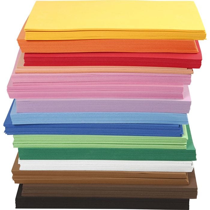 EVA-foam, A4, vel 210x297 mm, dikte 2 mm, 15x10 vel/ 1 doos