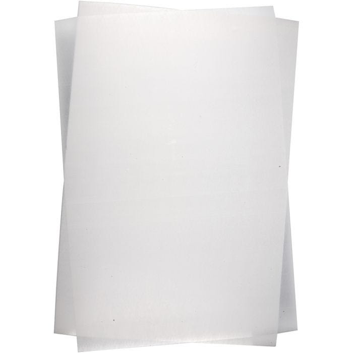Vellen krimpfolie, 20x30 cm, 0,3 mm, Mat wit, 10vel/ 1 doos