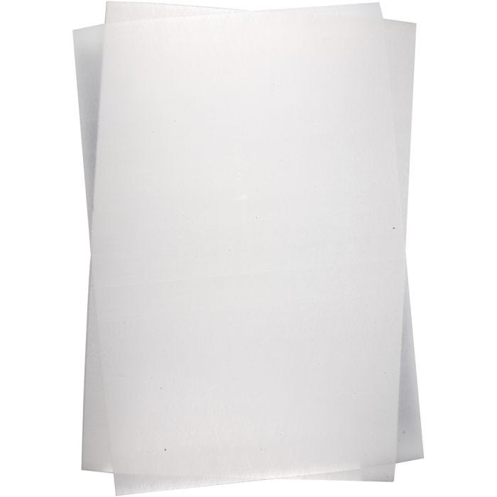 Vellen krimpfolie, 20x30 cm, 0,3 mm, mat transparant, 10vel/ 1 doos