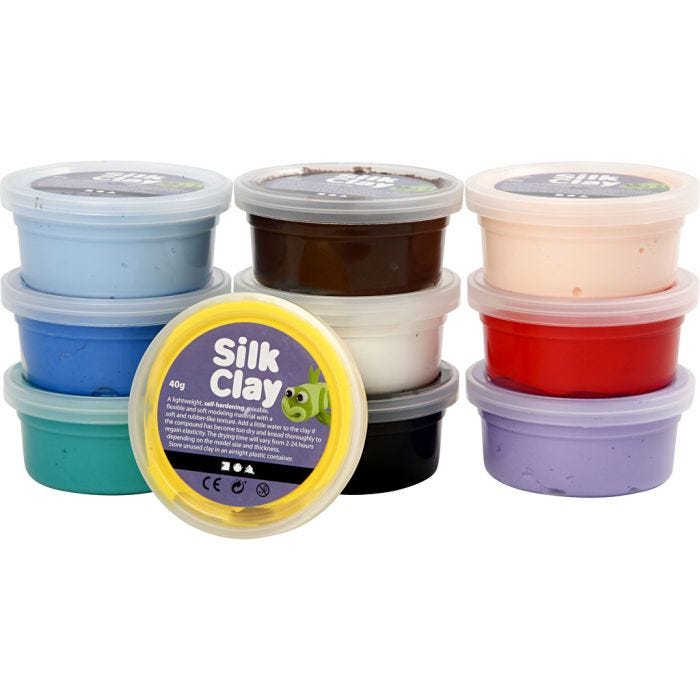 Silk Clay®, Basic 1, diverse kleuren, 10x40 gr/ 1 doos