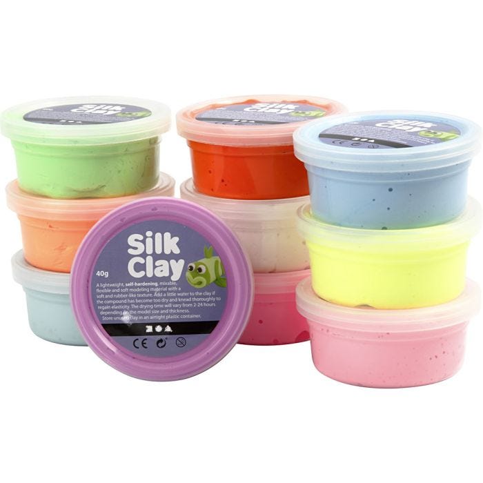 Silk Clay®, Basic 2, diverse kleuren, 10x40 gr/ 1 doos