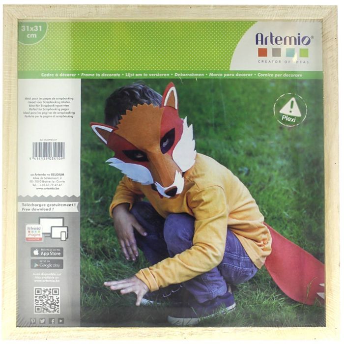 Houten fotolijst - scrap formaat, afm 31x31 cm, 1 stuk