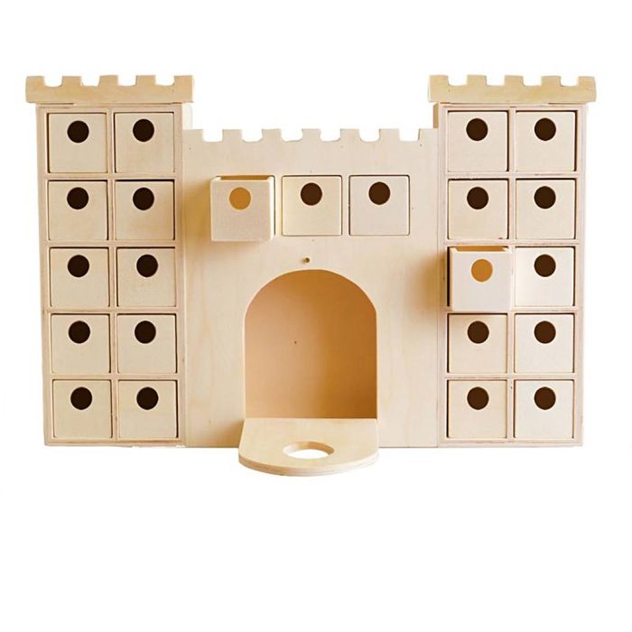 Houten adventskalender om te versieren, afm 42x27 cm, 1 stuk