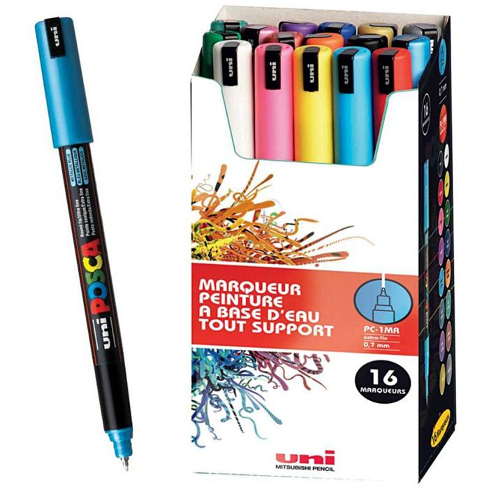 Set Posca markers, PC-1MR, afm PC-1MR, diverse kleuren, 16 stuk/ 1 doos