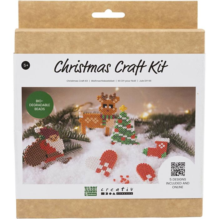 Hobbyset NABBI BioBeads , Kerstman, Kerstsok, Kersthart, Kerstboom en Rendier, 1 doos