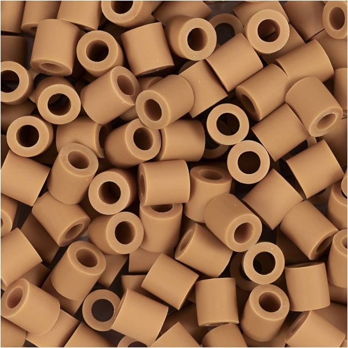 BioBeads van NABBI, afm 5x5 mm, gatgrootte 2,5 mm, medium, caramel, 1000 stuk/ 1 doos