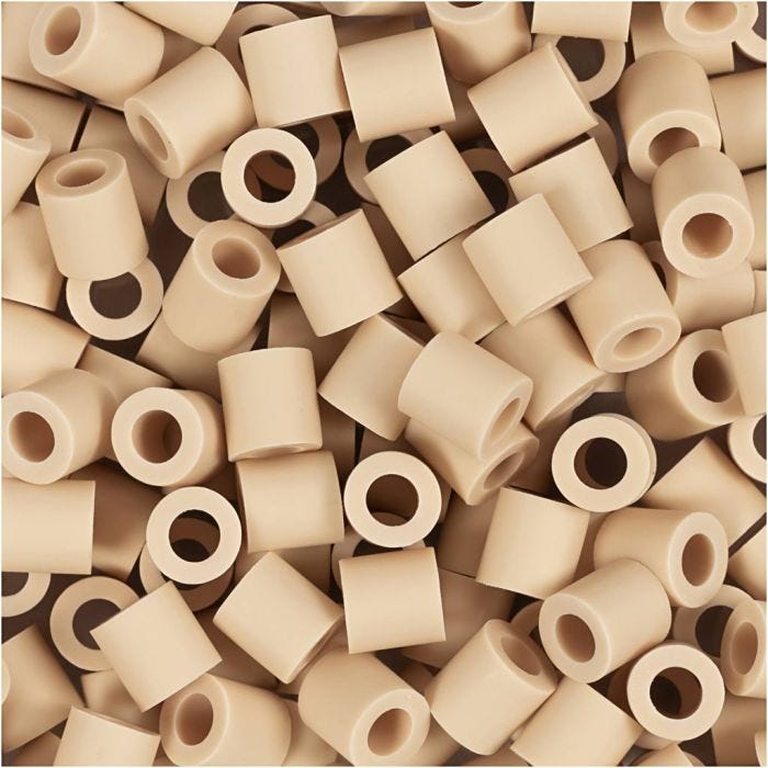 BioBeads van NABBI, afm 5x5 mm, gatgrootte 2.5 mm, medium, crème, 1000 stuk/ 1 doos