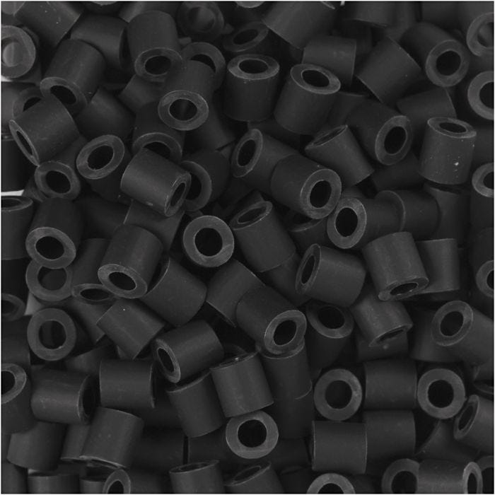 BioBeads van NABBI, afm 5x5 mm, gatgrootte 2.5 mm, medium, zwart, 3000 stuk/ 1 doos