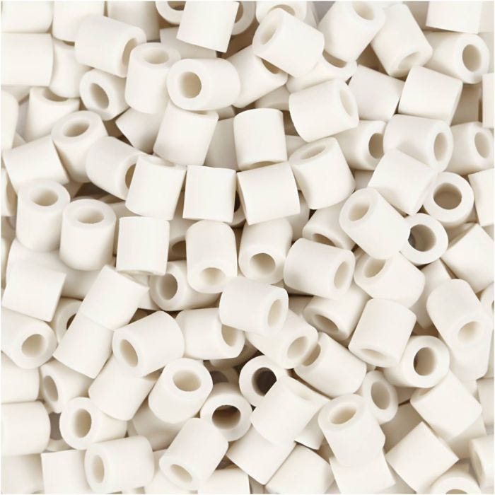 BioBeads van NABBI, afm 5x5 mm, gatgrootte 2.5 mm, medium, wit, 1000 stuk/ 1 doos