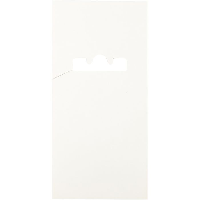 Kaart voor dubbele haken, L: 123 mm, B: 58 mm, wit, 200 stuk/ 1 doos