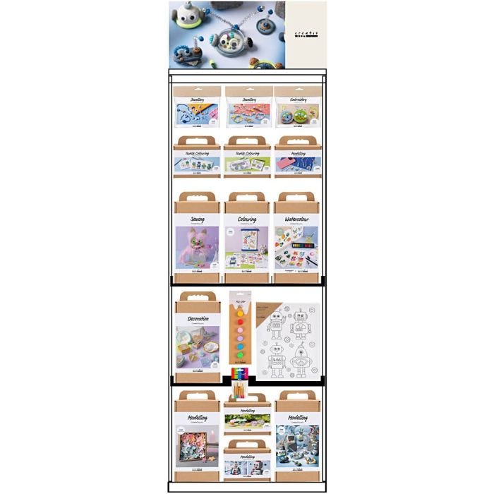 Vloerdisplay, ongemonteerd, Nieuwe producten voor kinderen, H: 1580 mm, L: 600 mm, B: 400 mm, 97 eenh./ 1 stuk