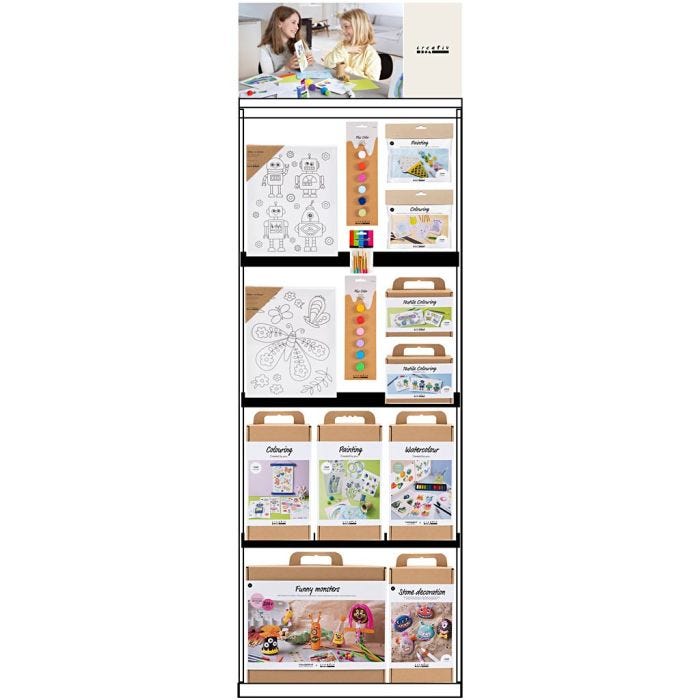 Vloerdisplay, ongemonteerd, Decoratie en kunst voor kinderen, H: 1580 mm, L: 600 mm, B: 400 mm, 104 eenh./ 1 stuk