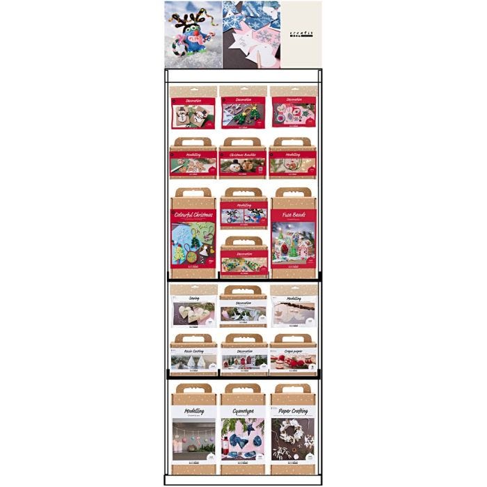 Vloerdisplay, ongemonteerd, Kerstmis, volwassenen en kinderen, H: 1580 mm, L: 600 mm, B: 400 mm, 86 eenh./ 1 stuk
