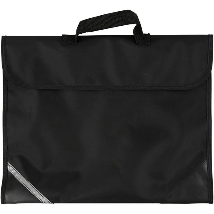 Schooltas, 9 cm, 36x29 cm, zwart, 1 stuk
