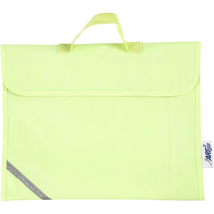 Schooltas, 9 cm, 36x29 cm, fluorescerende geel, 1 stuk
