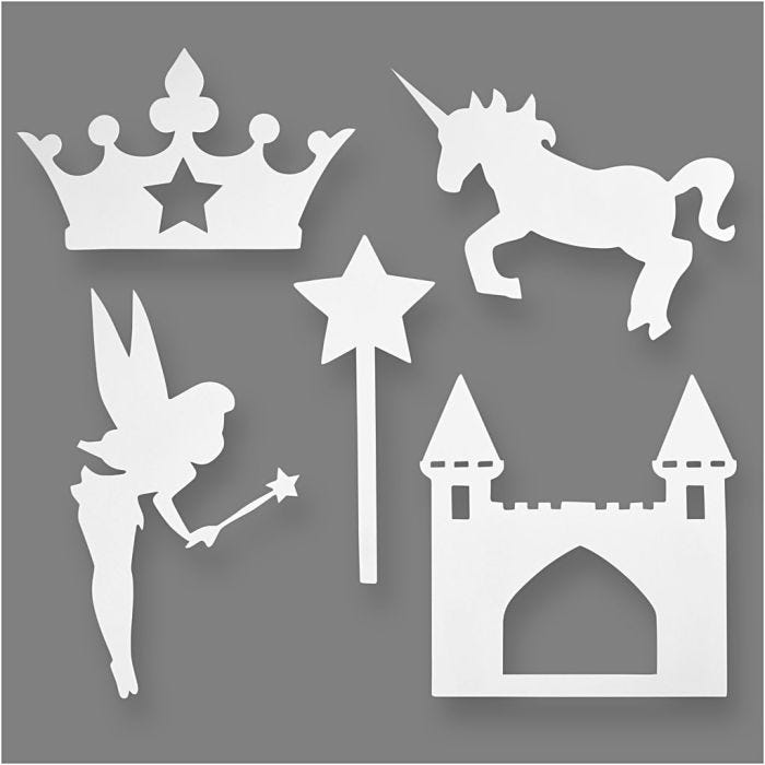 Sprookje, H: 13,5-27,5 cm, B: 9,5-25 cm, 230 gr, wit, 16 stuk/ 1 doos