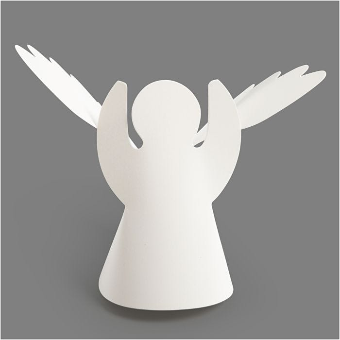 Wrap around Engelen, H: 10,5 cm, d 7 cm, 230 gr, wit, 25stuk/ 1 doos
