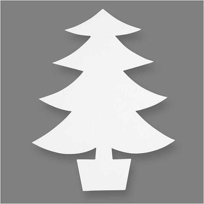 Kerstbomen, H: 21,5 cm, B: 16,5 cm, 230 gr, wit, 25stuk/ 1 doos