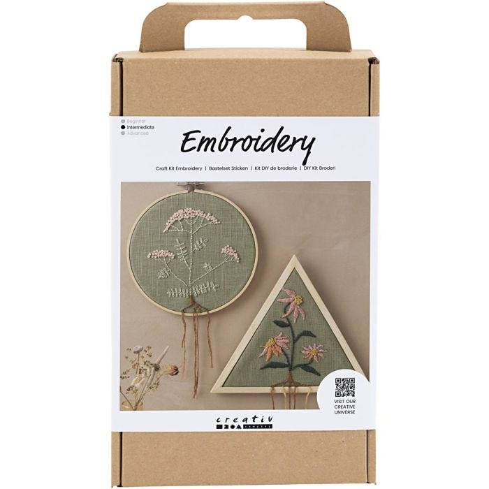 Hobbyset Borduurwerk, Borduurframe, dusty groen, 1 doos
