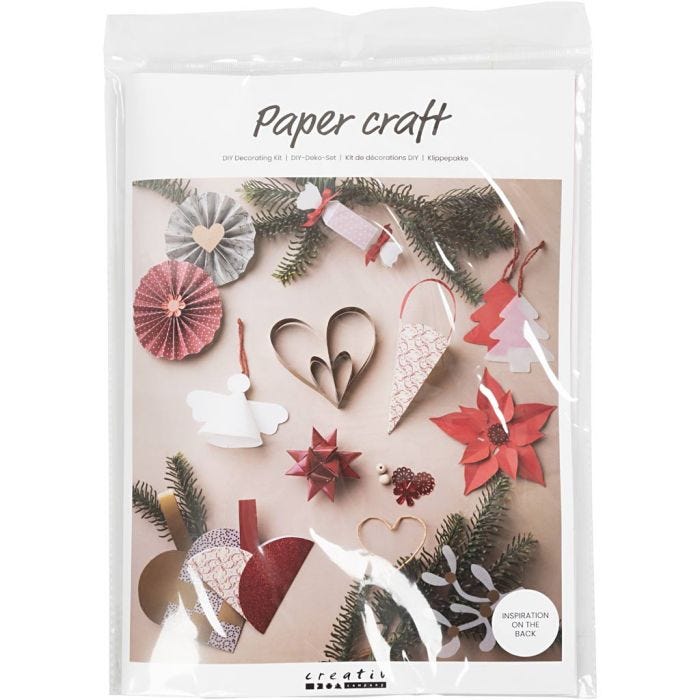 Knippakket, Kerstmis, naturel, rood, wit, 1 doos