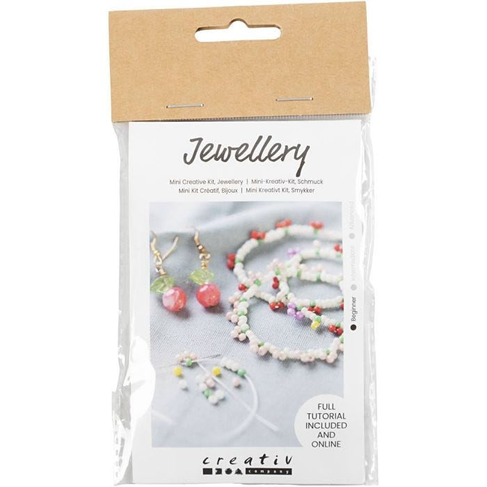 Mini Hobbyset Sieraden, Elastische armband en oorbel, 1 doos