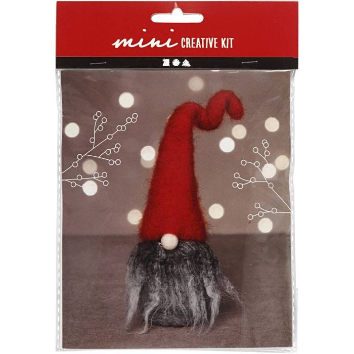Mini Hobbyset, kerstkabouter met grijze baard, 13 cm, 1 doos