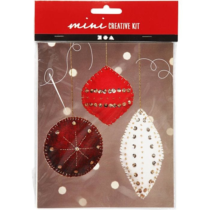 Creative mini kit, ballen van vilt, 9,5+10+15 cm, 1 set
