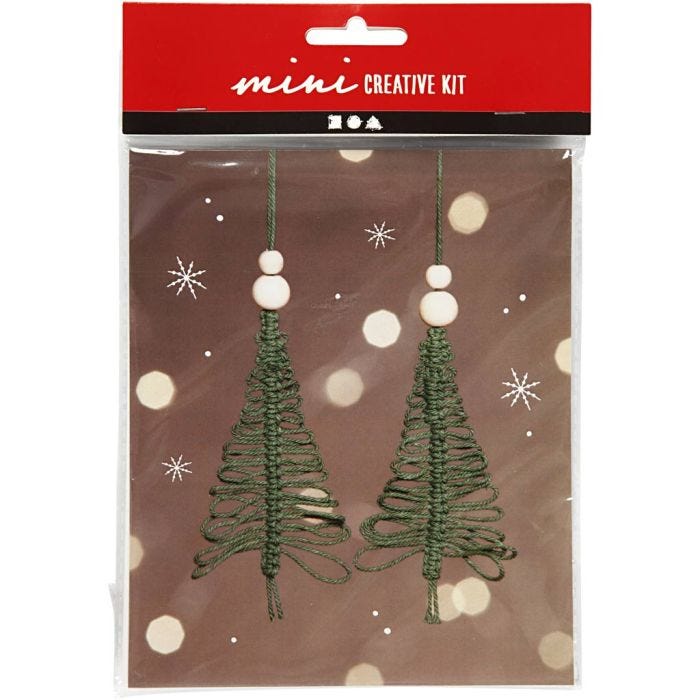 Creative mini kit, macramé kerstboom, 11 cm, 1 doos