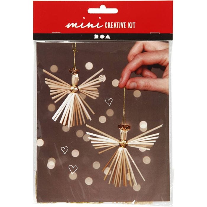 Creative mini kit, engel van stro, 8 cm, 1 doos