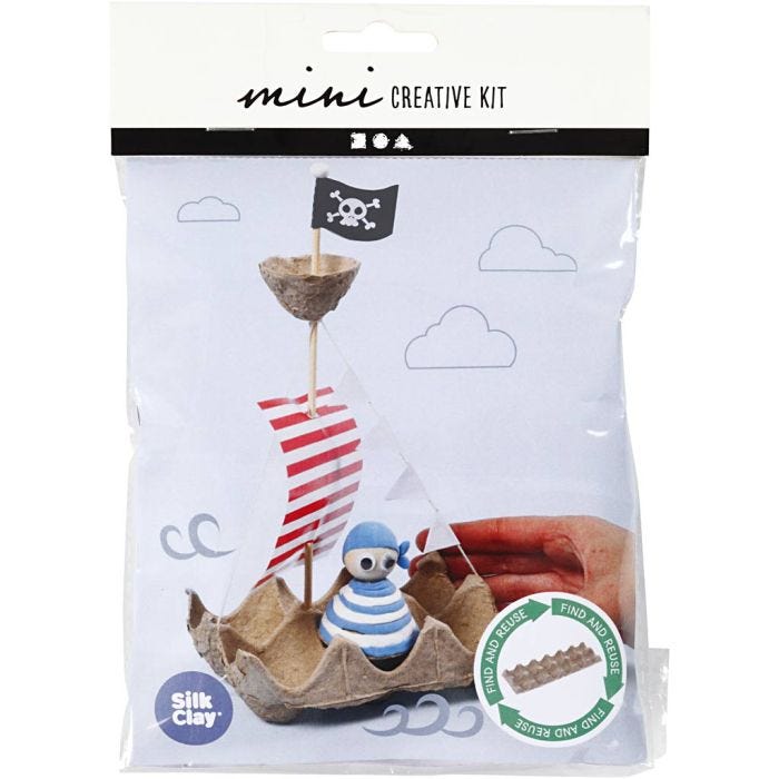 Creative mini kit, Eierdoos piratenschip, 1 doos