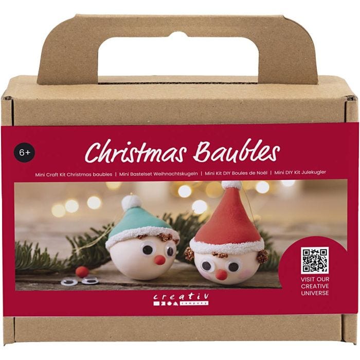 Mini Hobbyset Kerstballen, Rode en groene kabouters, 1 doos