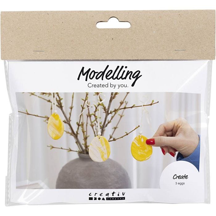 Mini Hobbyset Boetseren, ei, lichtgeel, pastelkleuren, 1 doos