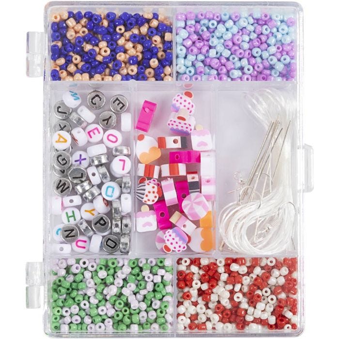 Creatieve Box Sieraden, Snoepmix, pastelkleuren, 1 doos