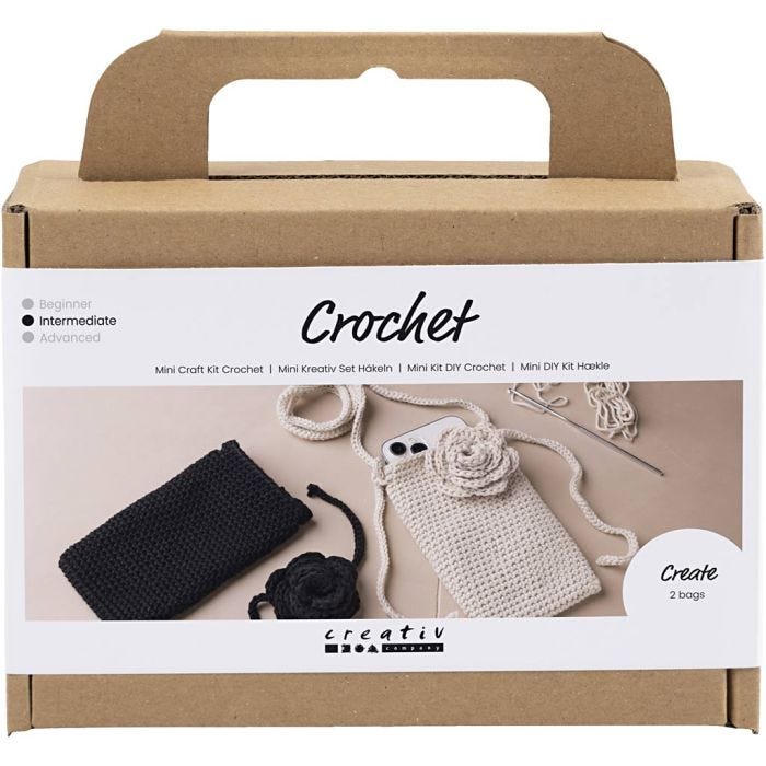 Mini Hobbyset Haken, Tas met roos, 1 doos