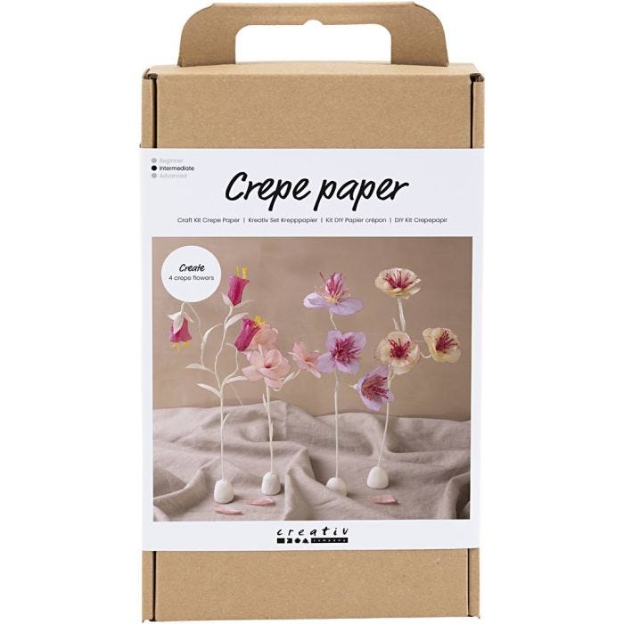 Hobbyset Crêpepapier, Bloem, pastelkleuren, 1 doos