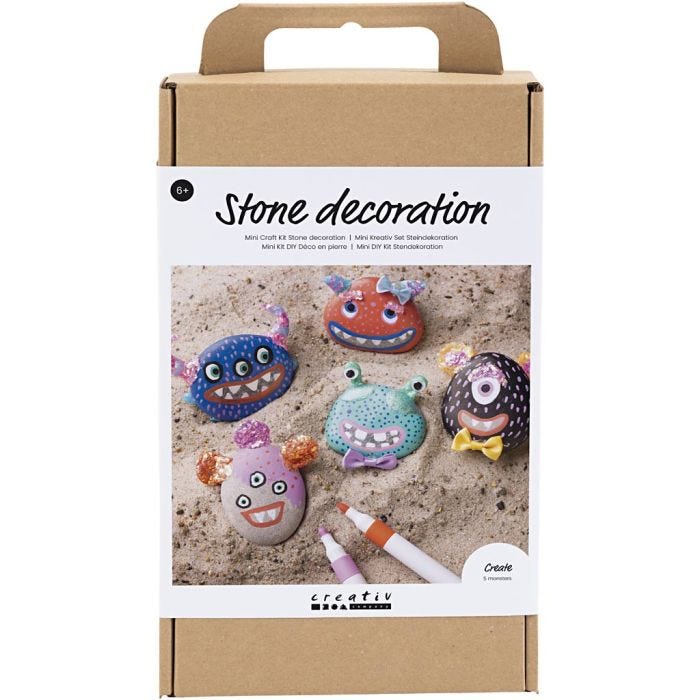 Hobbyset Steendecoratie, Monster, diverse kleuren, 1 doos