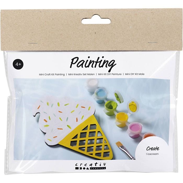 Mini Hobbyset Schilderen, IJshoorntje, diverse kleuren, 1 doos