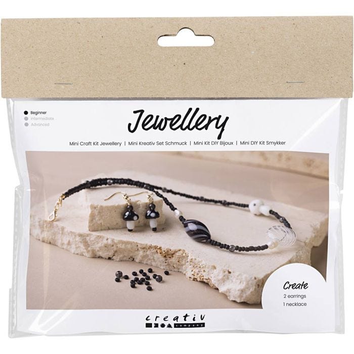 Mini Hobbyset Sieraden, Stoere halsketting, zwarte harmonie, 1 doos