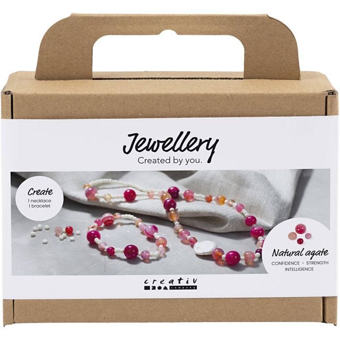 Mini Hobbyset Sieraden, Halsketting en armband, roze, 1 doos