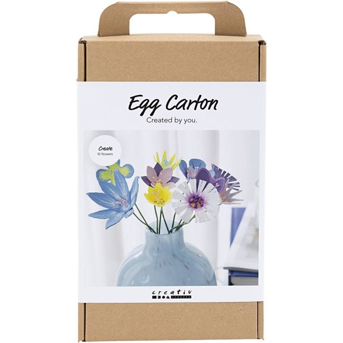 Hobbyset Bloemen van Eierdozen, pastelkleuren, 1 doos