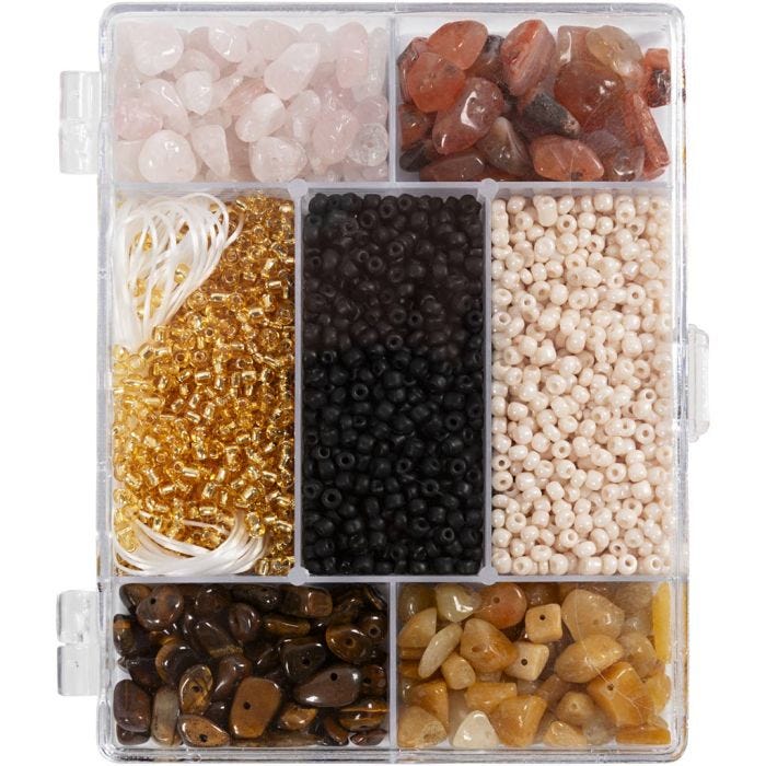Creatieve Box Sieraden, Kristallen, afm 2,6-10 mm, gatgrootte 0,8-1,2 mm, diverse kleuren, 1 doos