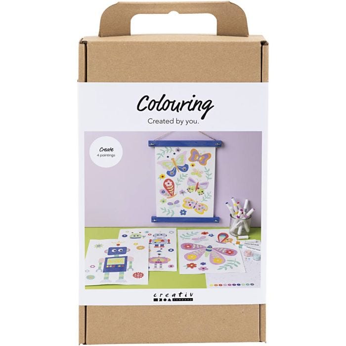 Hobbyset Kleuren, Vlinder en robot, vrolijke kleuren, 1 doos