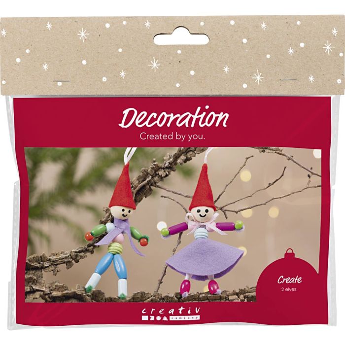 Mini Hobbyset Decoratie, Kerstkabouters, diverse kleuren, 1 doos
