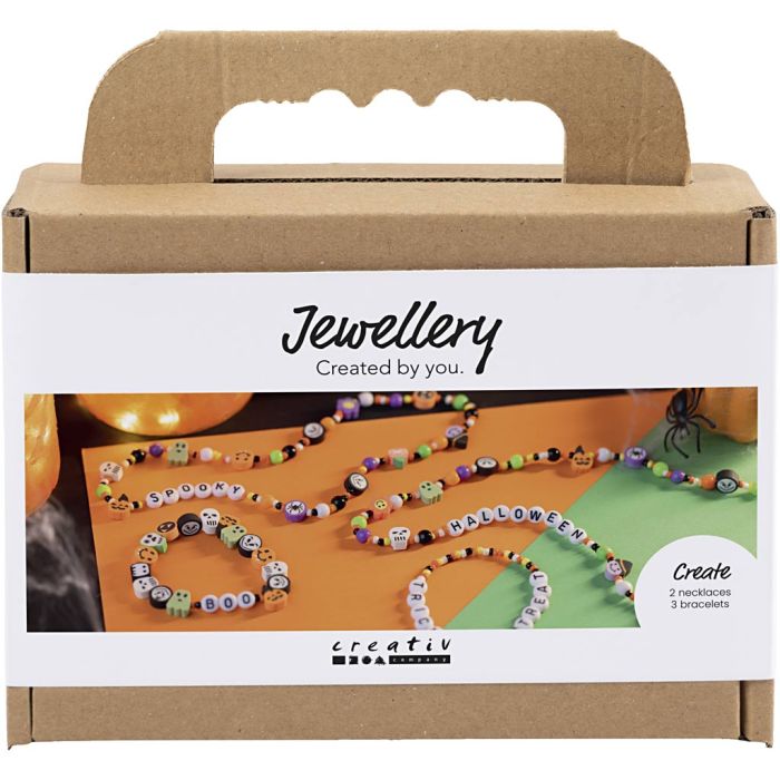 Mini Hobbyset Sieraden, Halskettingen en armbanden, halloween kleuren, 1 doos