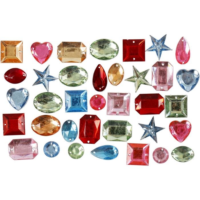 Strasstenen, afm 10-17 mm, diverse kleuren, 15 gr/ 1 doos