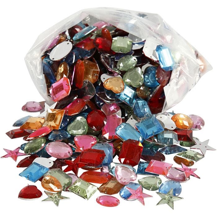 Strasstenen, 10-17 mm, diverse kleuren, 210gr/ 1 doos