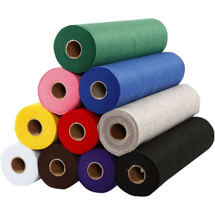 Hobbyvilt, B: 45 cm, dikte 1,5 mm, 180-200 gr, 10x5m/ 1 doos